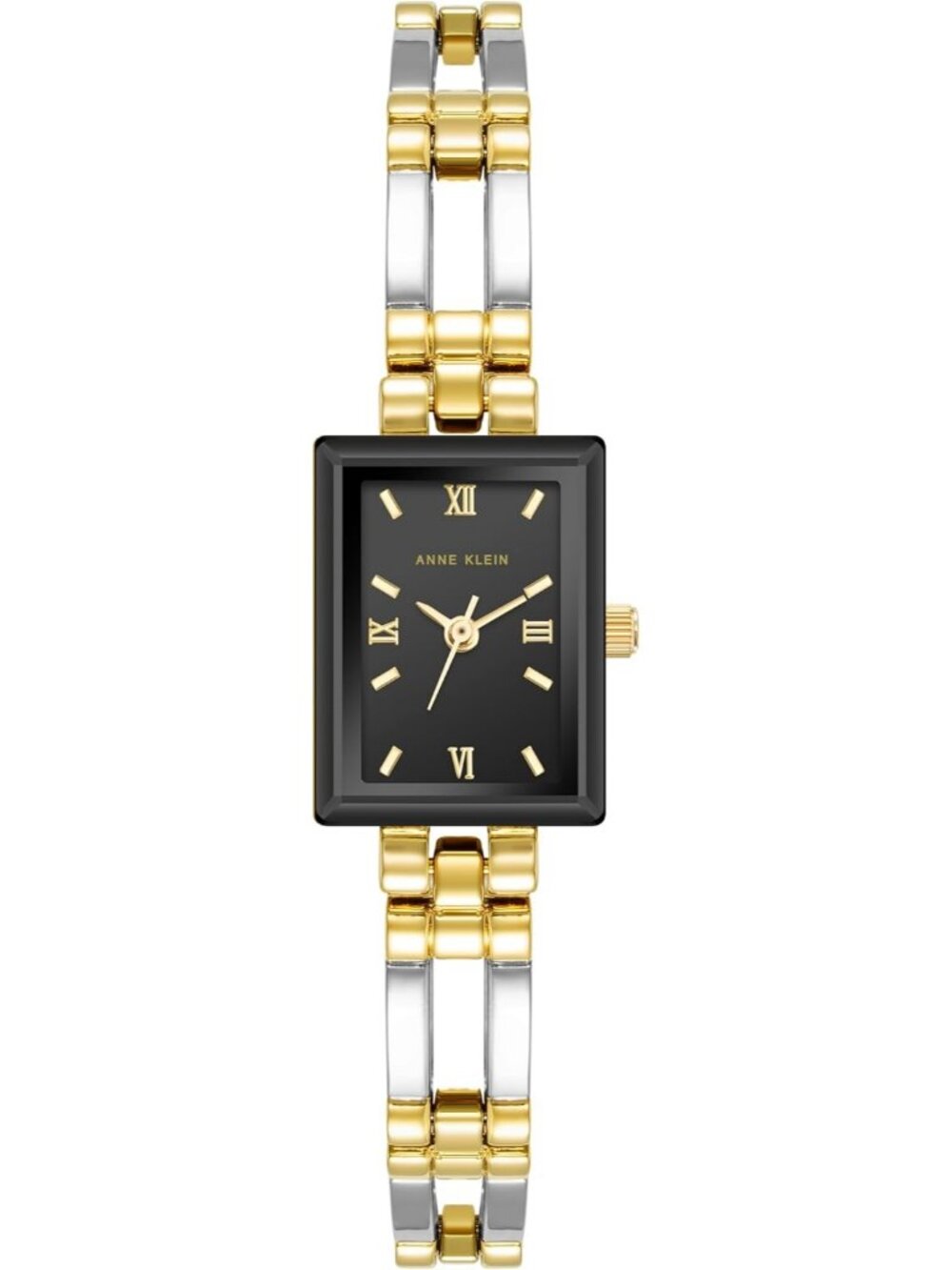 Anne Klein Women's Silver Black Analog Japanese Quartz Bracelet Square Watch